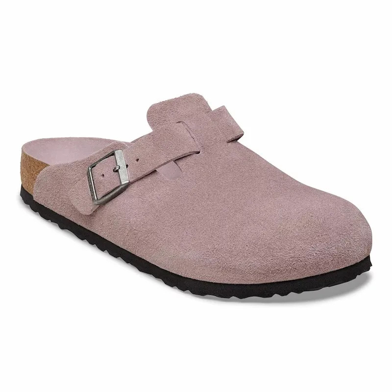 Birkenstock Boston Soft Footbed Clog – Suede Leather Faded Purple – Unisex