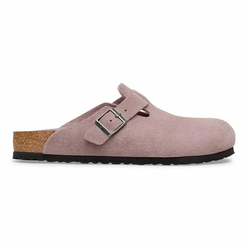 Birkenstock Boston Soft Footbed Clog – Suede Leather Faded Purple – Unisex