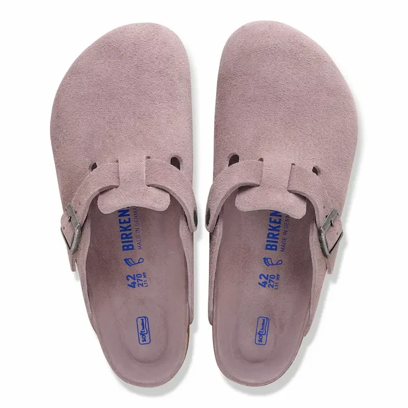 Birkenstock Boston Soft Footbed Clog – Suede Leather Faded Purple – Unisex