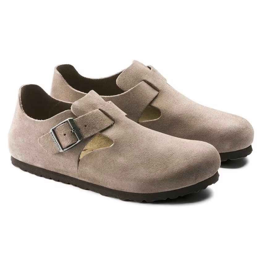 Birkenstock London Taupe Suede Leather Shoe | Unisex - Simply