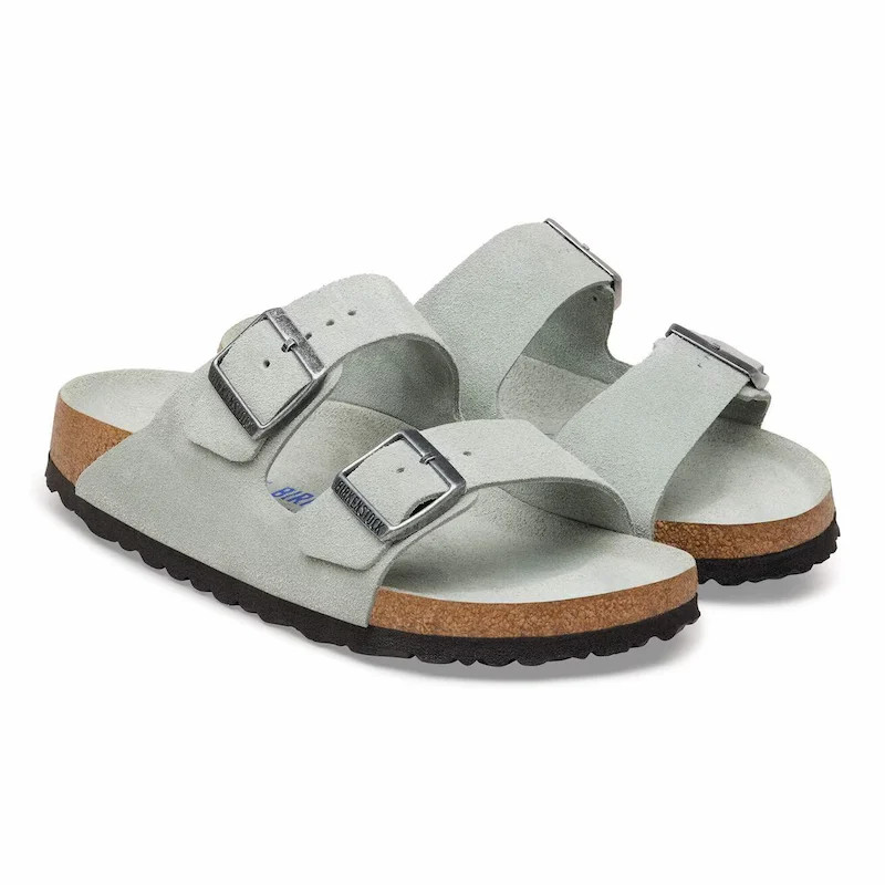 Birkenstock Arizona Soft Footbed Sandal – Suede Leather Pure Sage – Women’s