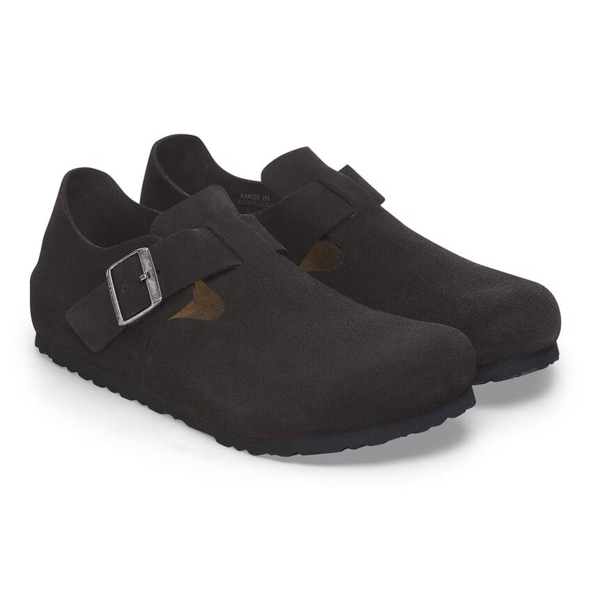 靴 BIRKENSTOCK London Birkenstock London Black Suede Leather Shoe | Unisex - Simply