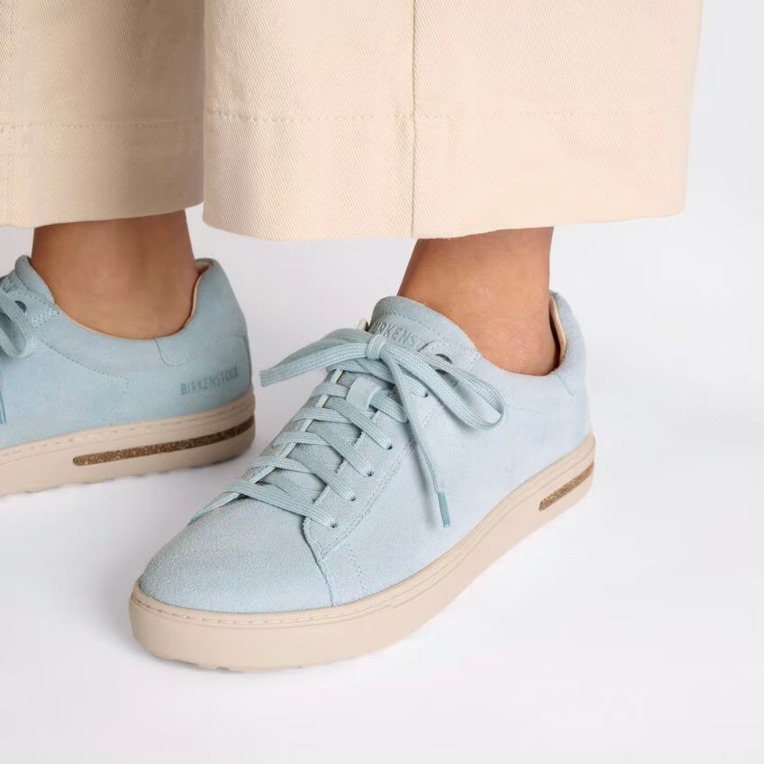 Birkenstock Women's Bend Low Baby Blue Suede Leather Sneaker