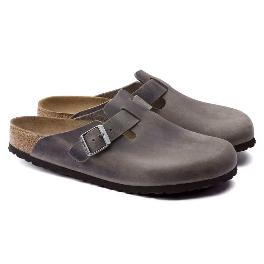 Birkenstock Boston Soft Footbed Clog - Iron Oiled Leather - Unisex