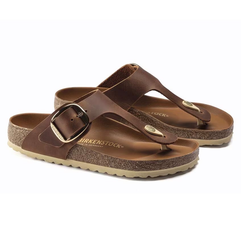 Birkenstock Gizeh Big Buckle Sandal – Cognac Oiled Leather – Women’s