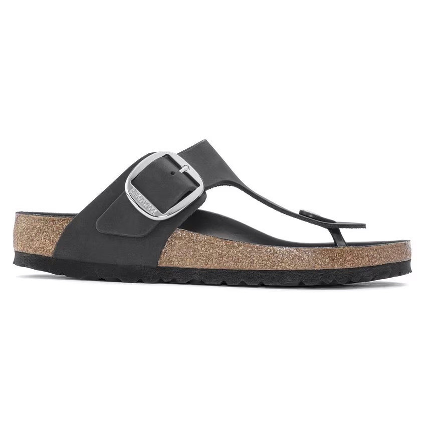Birkenstock Gizeh Sandal – Big Buckle Black Oiled Natural – Women’s