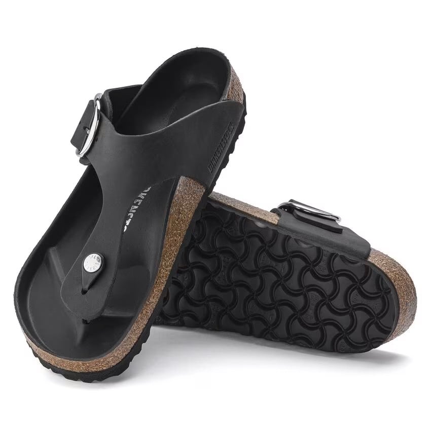 Birkenstock Gizeh Sandal – Big Buckle Black Oiled Natural – Women’s