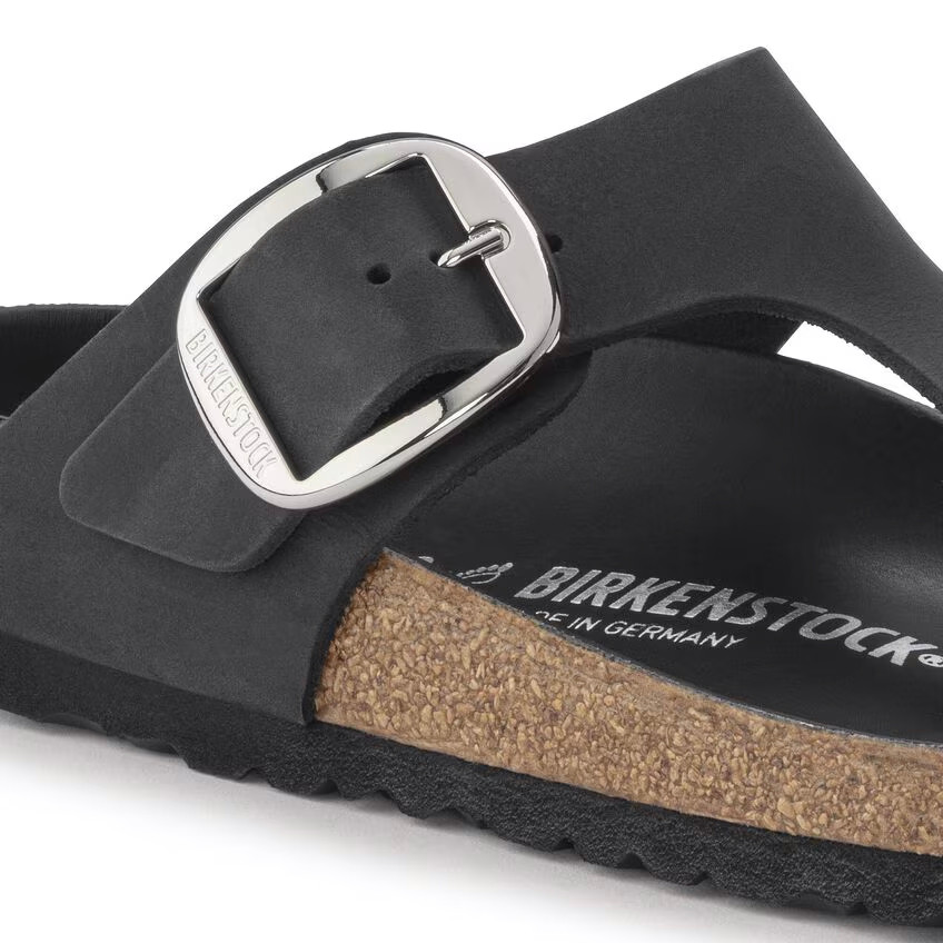 Birkenstock Gizeh Sandal – Big Buckle Black Oiled Natural – Women’s