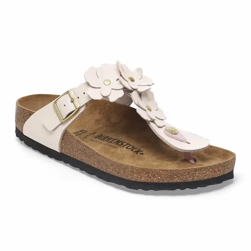 Birkenstock Gizeh Flowers Sandal – Light Rose Leather – Women's