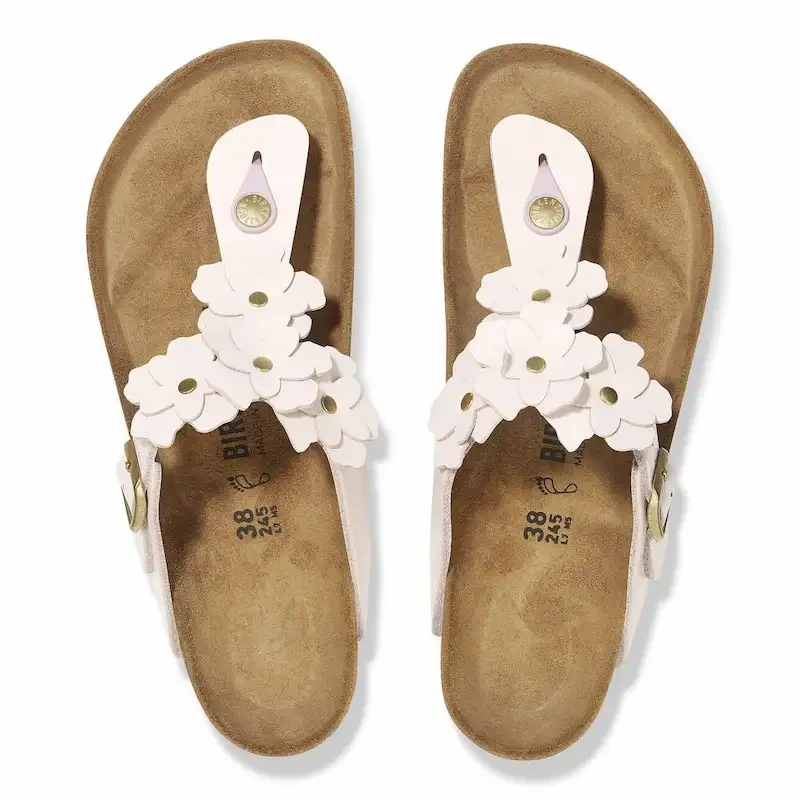 Birkenstock Gizeh Flowers Sandal – Light Rose Leather – Women's