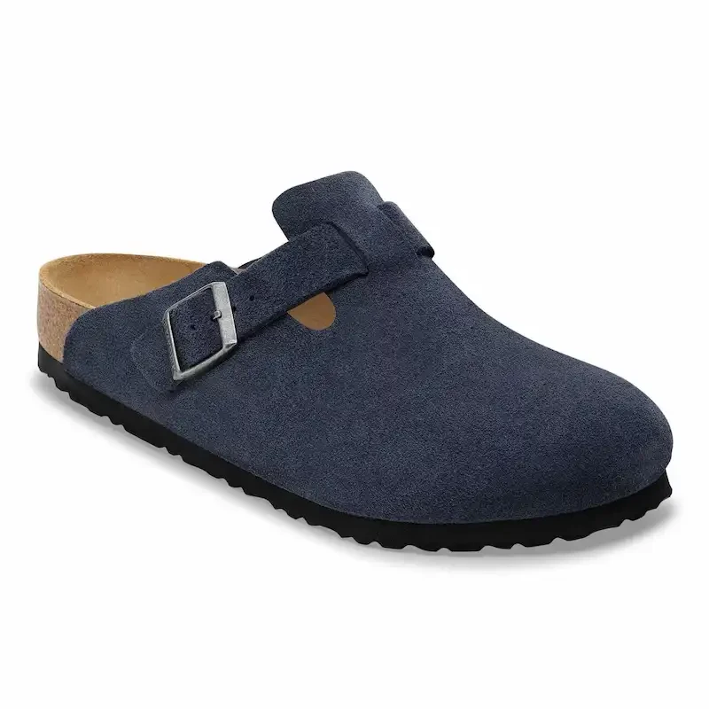 Birkenstock Boston Clog – New Navy Suede Leather – Women's