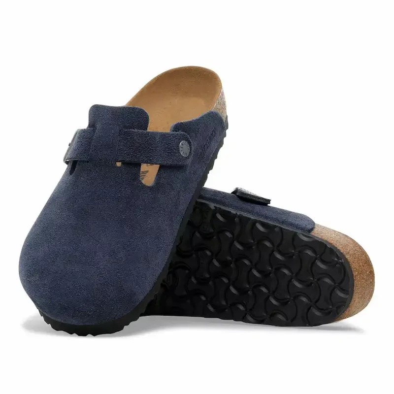 Birkenstock Boston Clog – New Navy Suede Leather – Women's