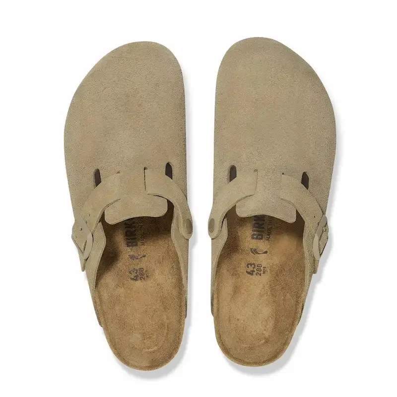 Birkenstock Boston Clog – Faded Khaki Suede Leather – Men's