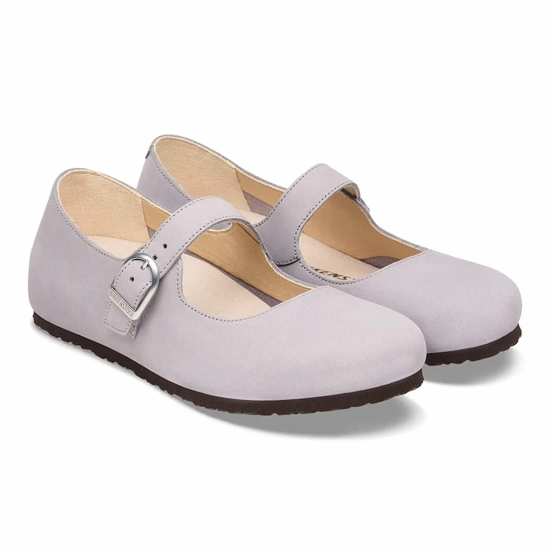 Birkenstock Santa Clarita Shoe – Lavender Sky Nubuck Leather – Women's