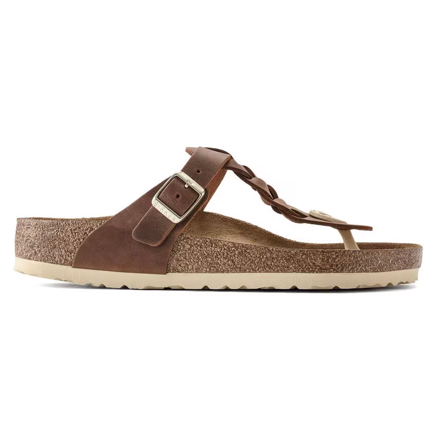 Birkenstock Gizeh Braided Sandal – Cognac Oiled Leather – Women’s