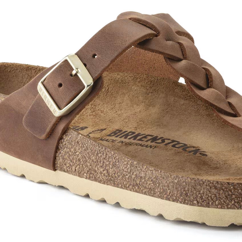 Birkenstock Gizeh Braided Sandal – Cognac Oiled Leather – Women’s