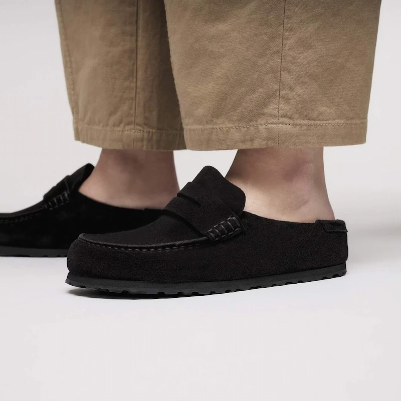 Birkenstock Naples Wrapped Clog – Black Suede leather – Men's