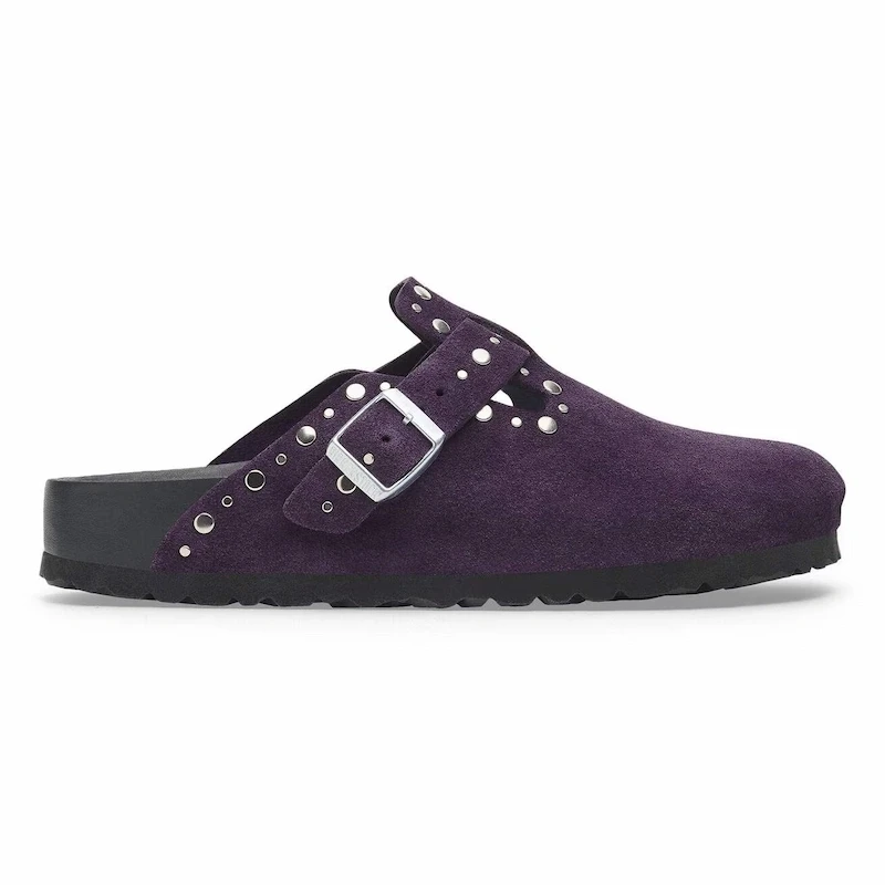Birkenstock Boston Rivet Clog – Acai Suede Leather – Women's