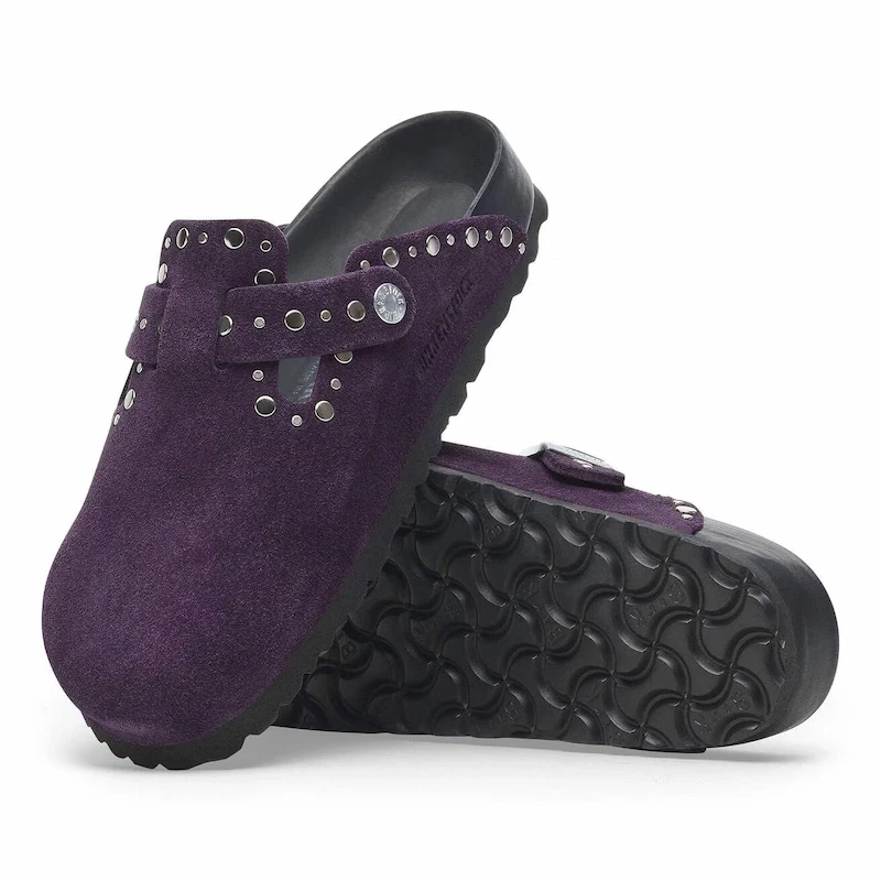 Birkenstock Boston Rivet Clog – Acai Suede Leather – Women's