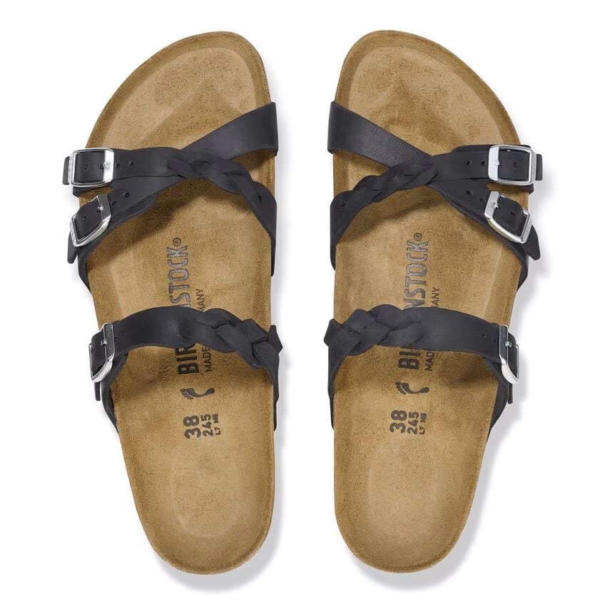 Birkenstock Franca Braided Sandal – Black Oiled Leather – Women’s