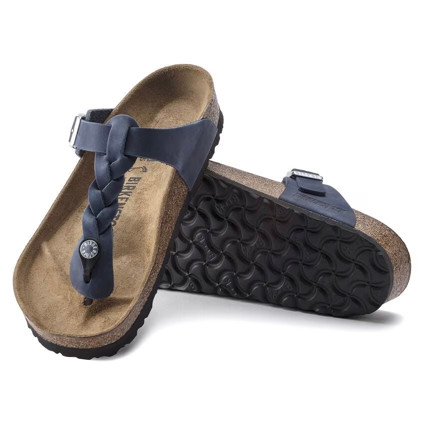 Birkenstock Gizeh Braided Sandal – Navy Oiled Leather – Women’s