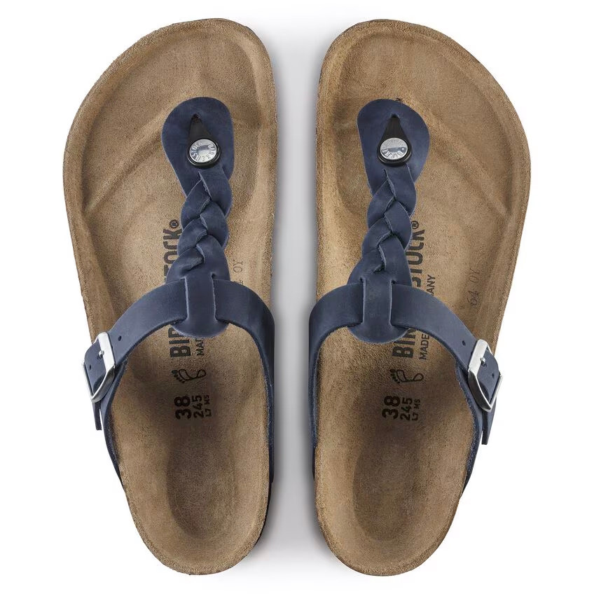 Birkenstock Gizeh Braided Sandal – Navy Oiled Leather – Women’s