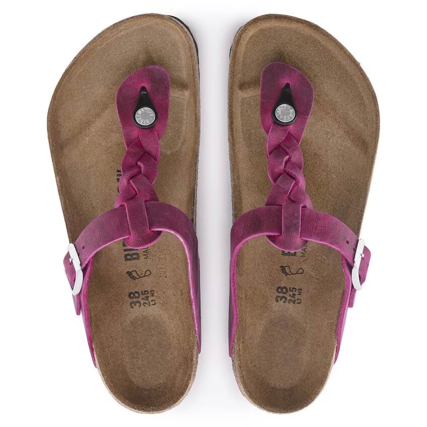 Birkenstock Gizeh Braided Sandal – Festival Fuchsia Oiled Leather – Women’s