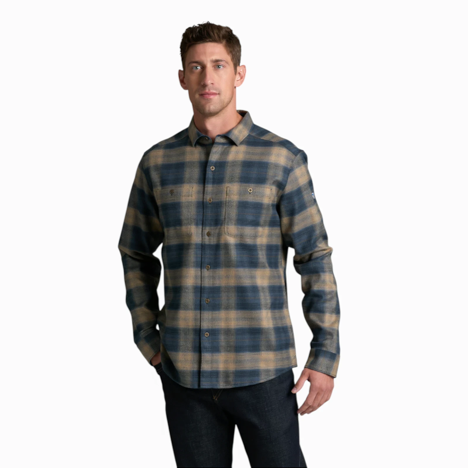 Kuhl Men's Law Flannel Long Sleeve - Ocean Driftwood