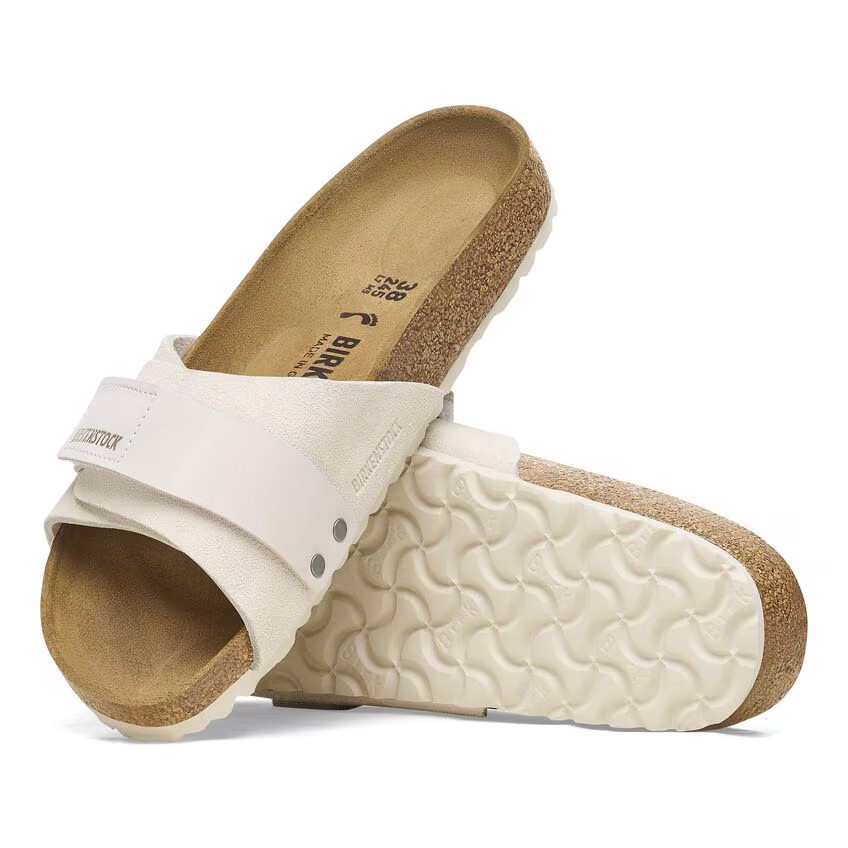 Birkenstock Oita Antique White Suede Leather Sandal | Women's