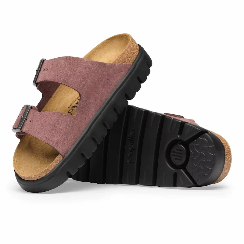 Birkenstock Papillio Arizona Chunky Sandal – Pepper Suede Leather – Women's