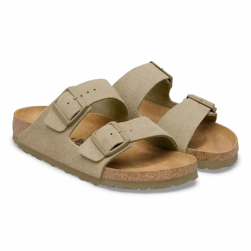 Birkenstock Arizona Sandal – Faded Khaki Suede Leather – Men's