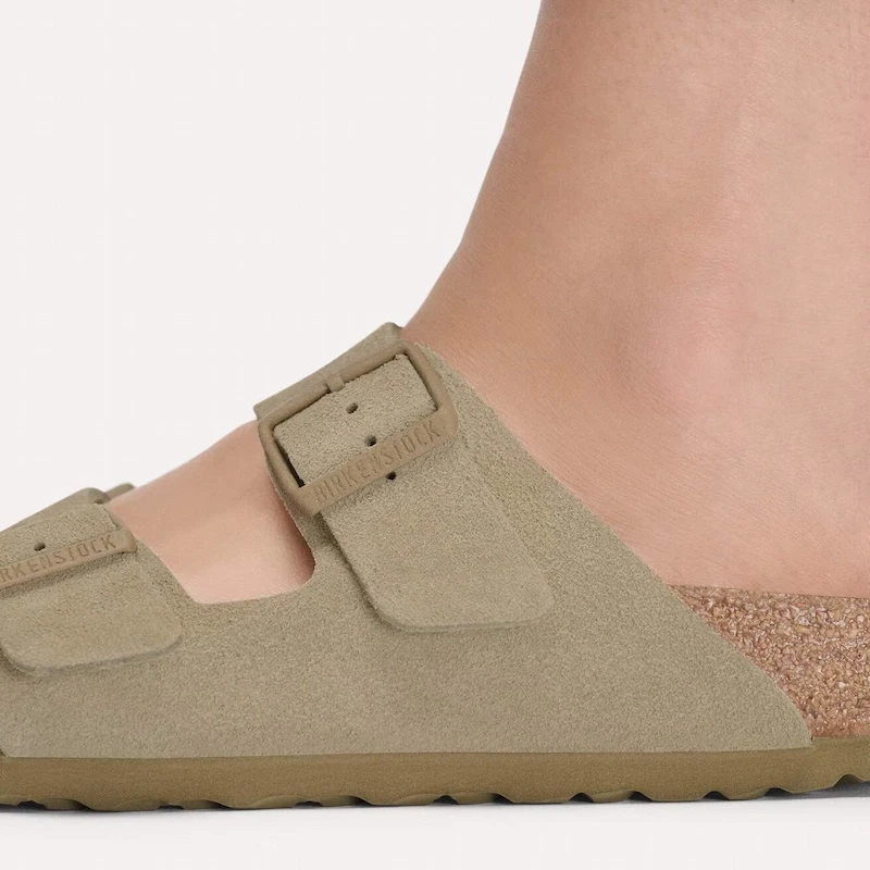 Birkenstock Arizona Sandal – Faded Khaki Suede Leather – Men's