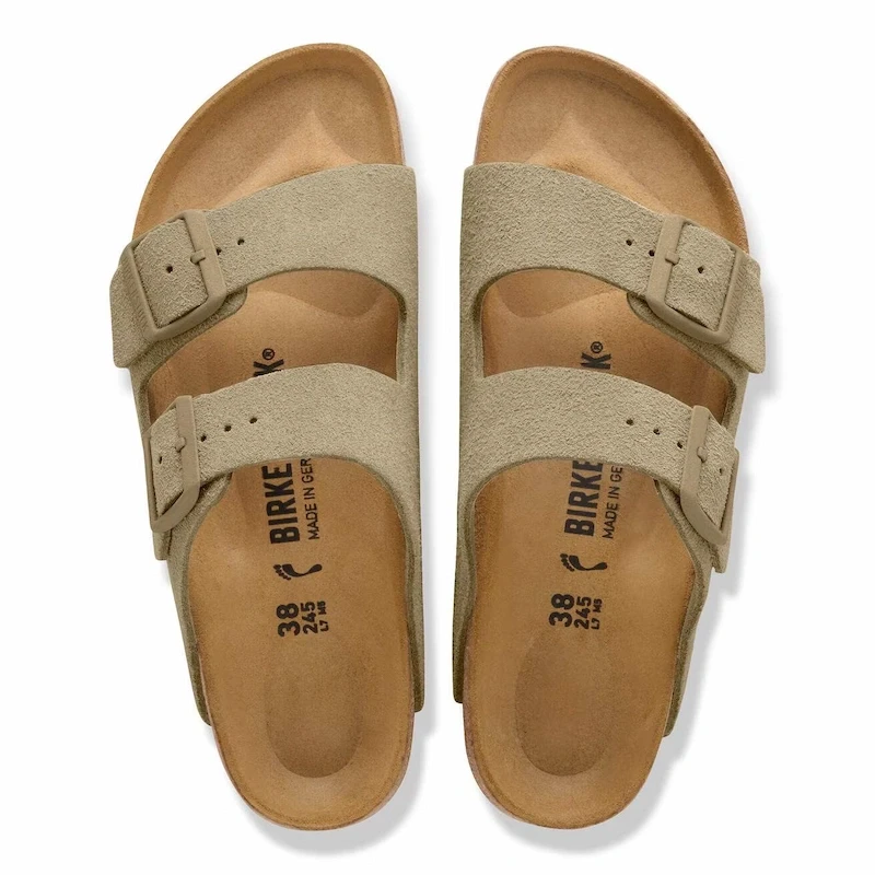 Birkenstock Arizona Sandal – Faded Khaki Suede Leather – Men's
