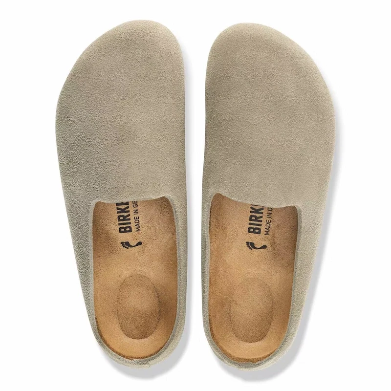 Birkenstock Amsterdam Wrapped Clog – Taupe Suede Leather – Unisex