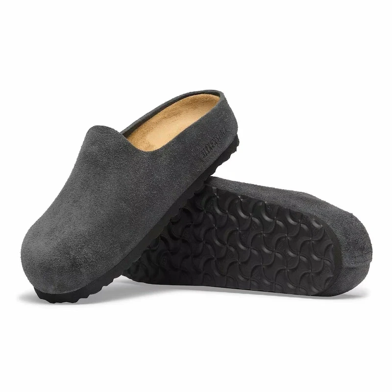 Birkenstock Amsterdam Wrapped Clog – Charcoal Suede Leather – Unisex