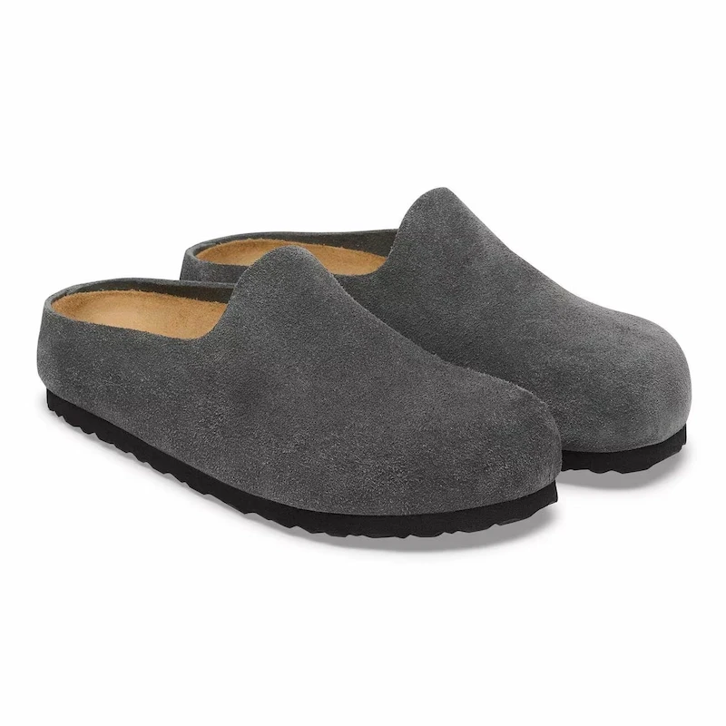 Birkenstock Amsterdam Wrapped Clog – Charcoal Suede Leather – Unisex