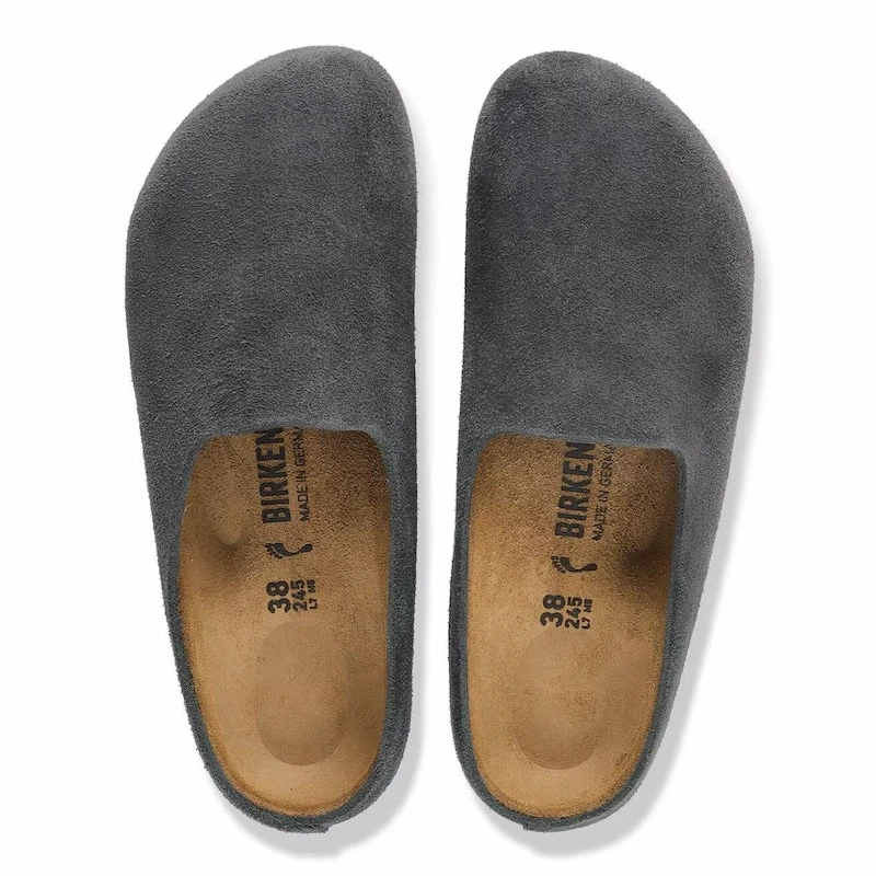 Birkenstock Amsterdam Wrapped Clog – Charcoal Suede Leather – Unisex
