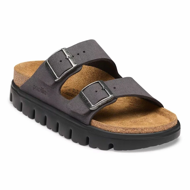 Birkenstock Arizona Chunky Sandal – Velvet Gray Birko-Flor Nubuck Leather – Women's