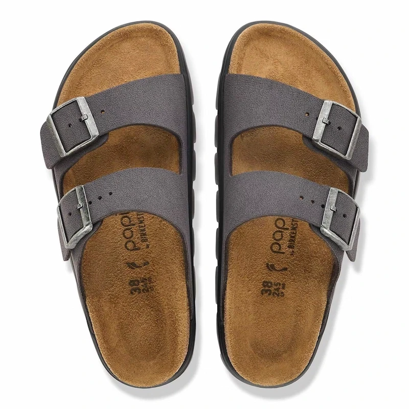 Birkenstock Arizona Chunky Sandal – Velvet Gray Birko-Flor Nubuck Leather – Women's