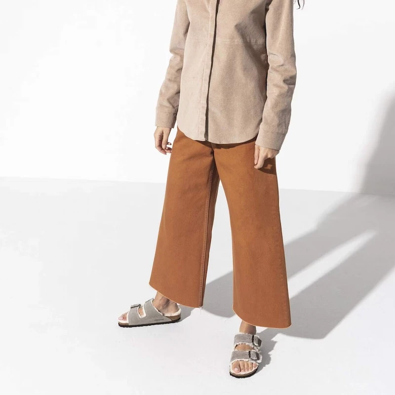 Birkenstock Arizona Shearling Sandal – Stone Coin Suede Leather – Unisex