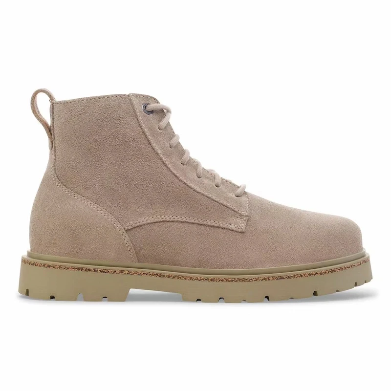 Birkenstock Highwood Lace Mid Boot – Taupe Suede Leather – Men's