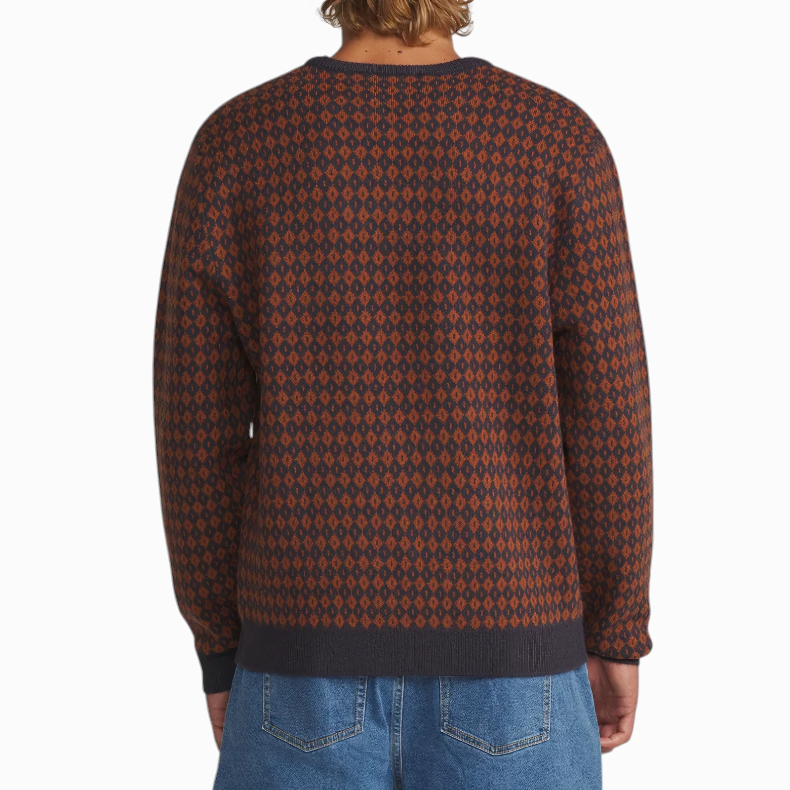 Katin Men's Check Sweater - Rust/Navy