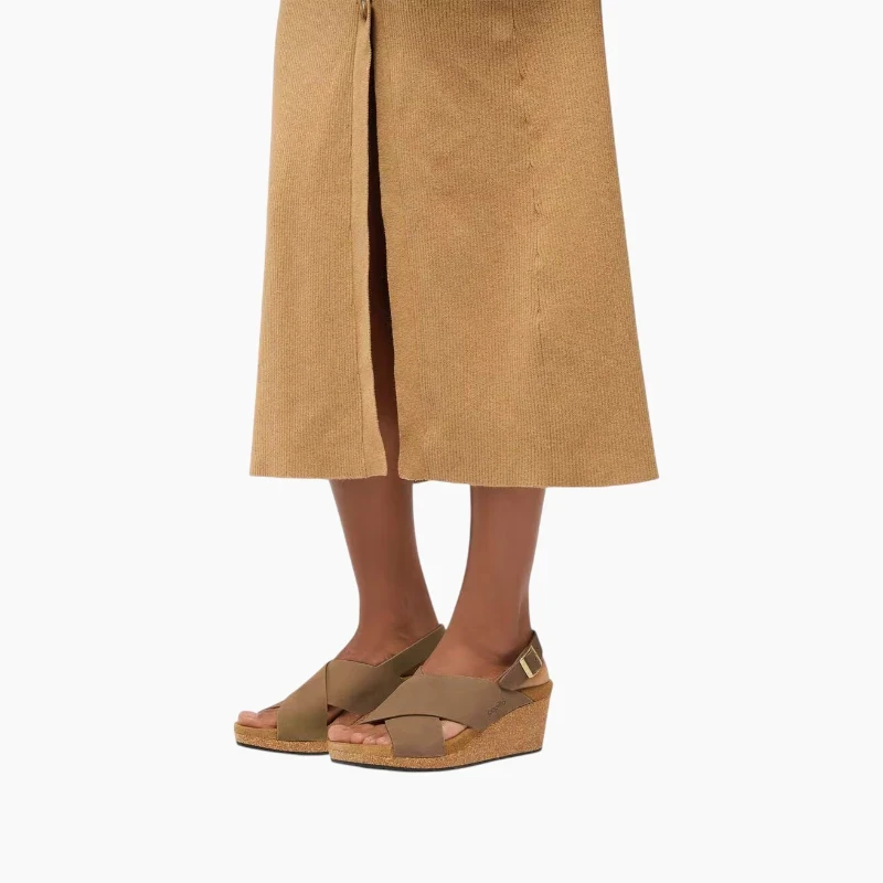 Birkenstock Samira Sandal – Dark Tea Nubuck Leather – Women's