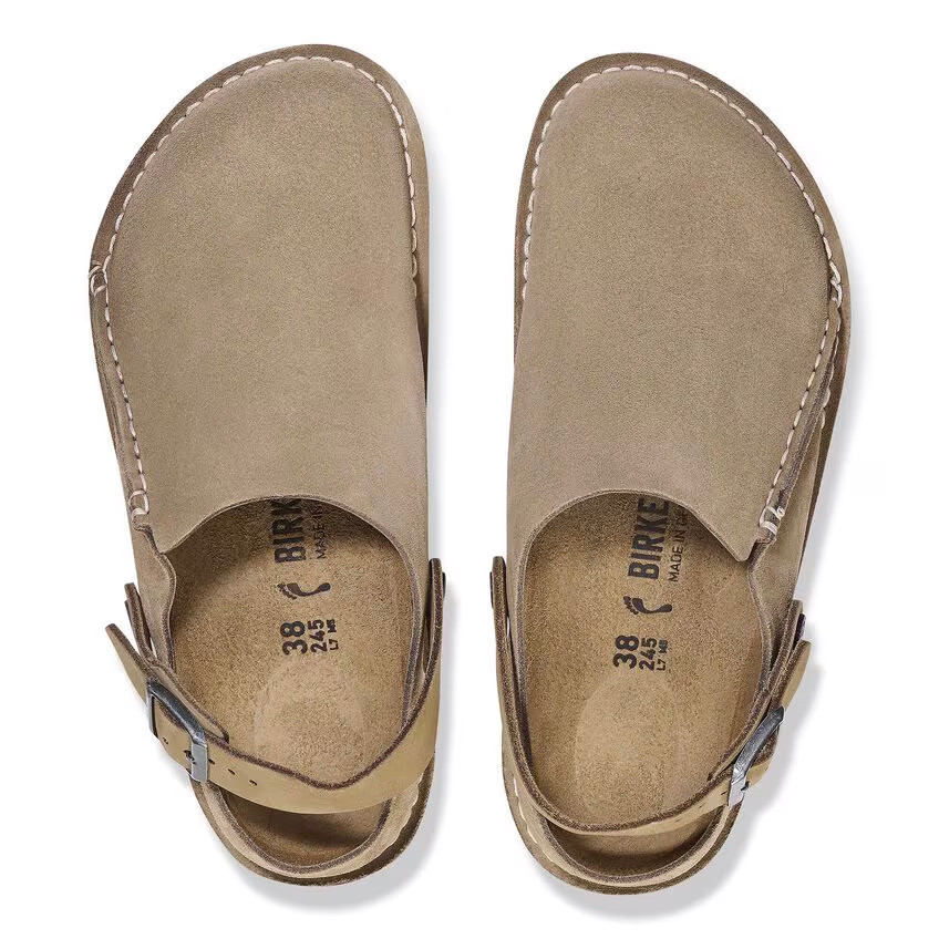 Birkenstock Lutry Premium Clog – Gray Taupe Suede Leather – Unisex