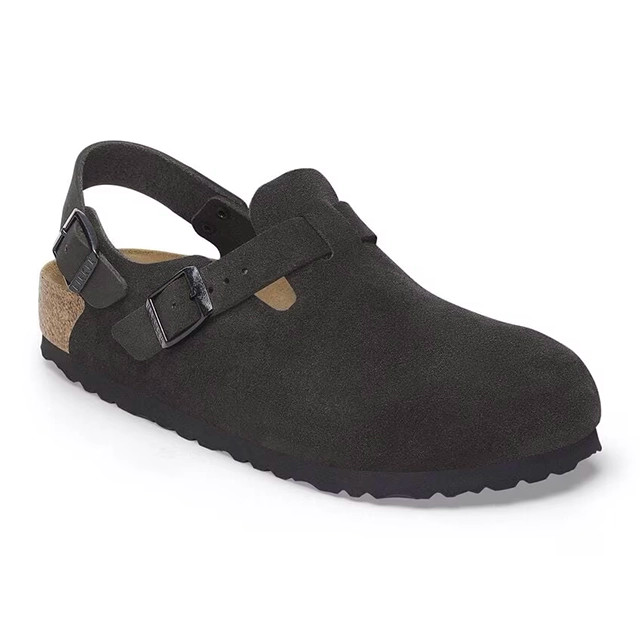 靴 BIRKENSTOCK Tokio II Suede Black 43 Birkenstock Tokio II Black Suede Leather Clogs | Unisex - Simply