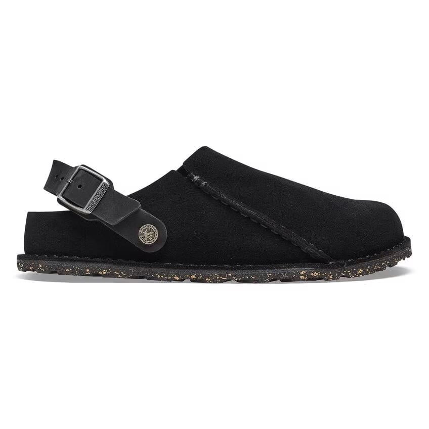 Birkenstock Lutry Premium Clog – Black Suede Leather – Unisex