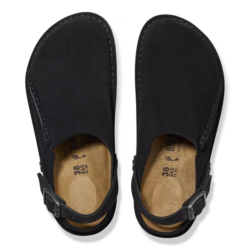 Birkenstock Lutry Premium Clog – Black Suede Leather – Unisex