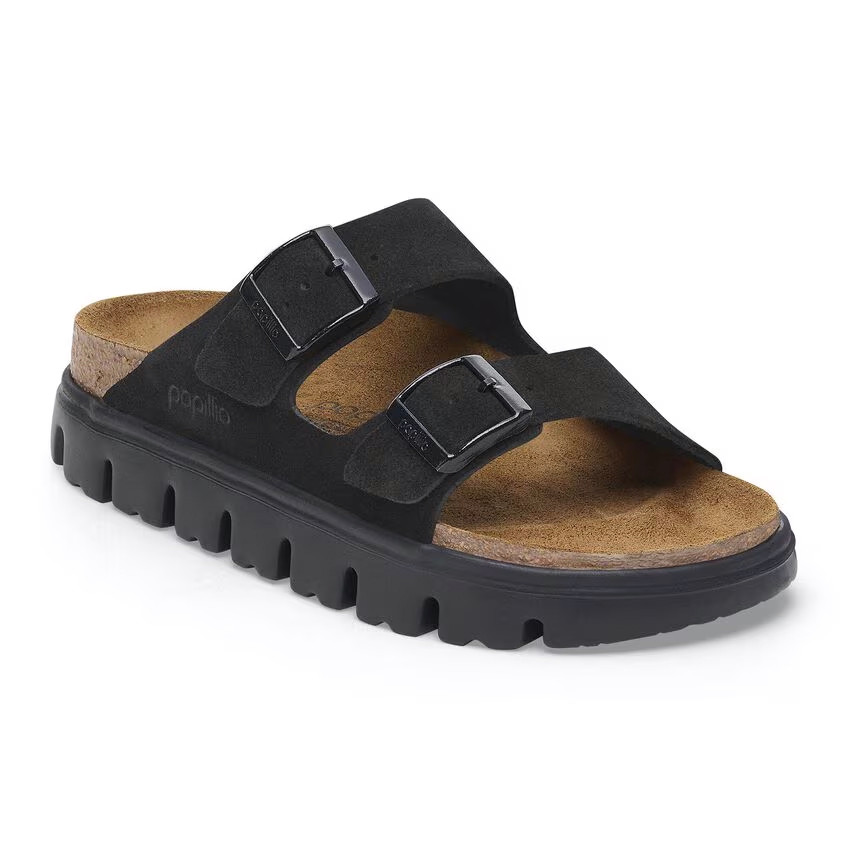 Birkenstock Arizona Sandal – Chunky Black Suede Leather – Women’s