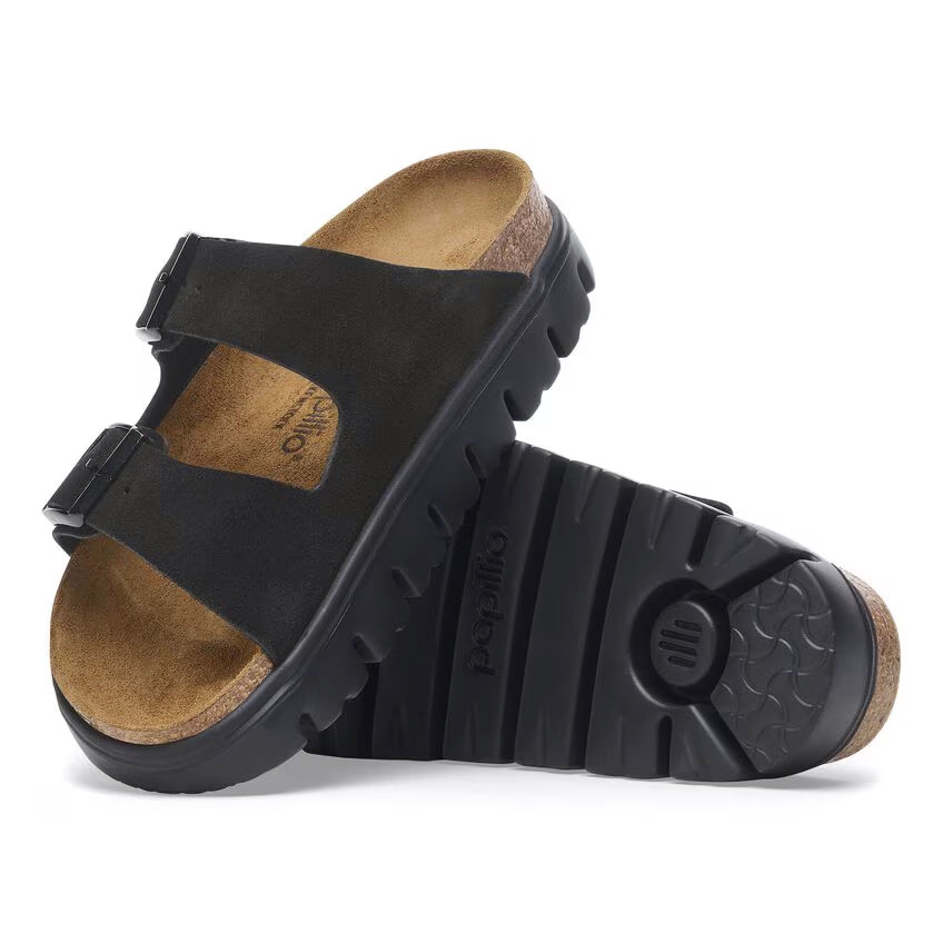 Birkenstock Arizona Sandal – Chunky Black Suede Leather – Women’s