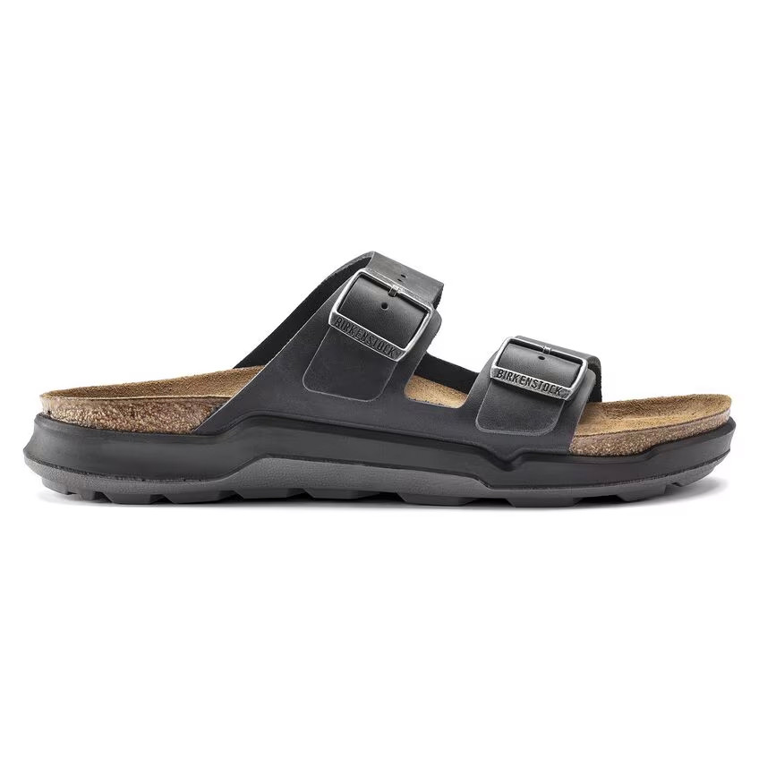 Birkenstock Arizona Rugged Black Oiled Leather Sandal | Men's